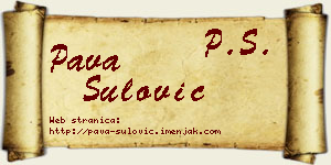 Pava Šulović vizit kartica